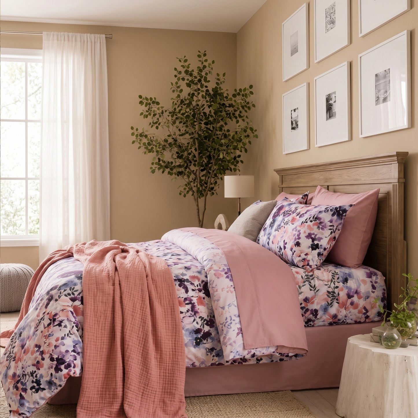 Wisteria Floral Cotton Sateen Duvet Set