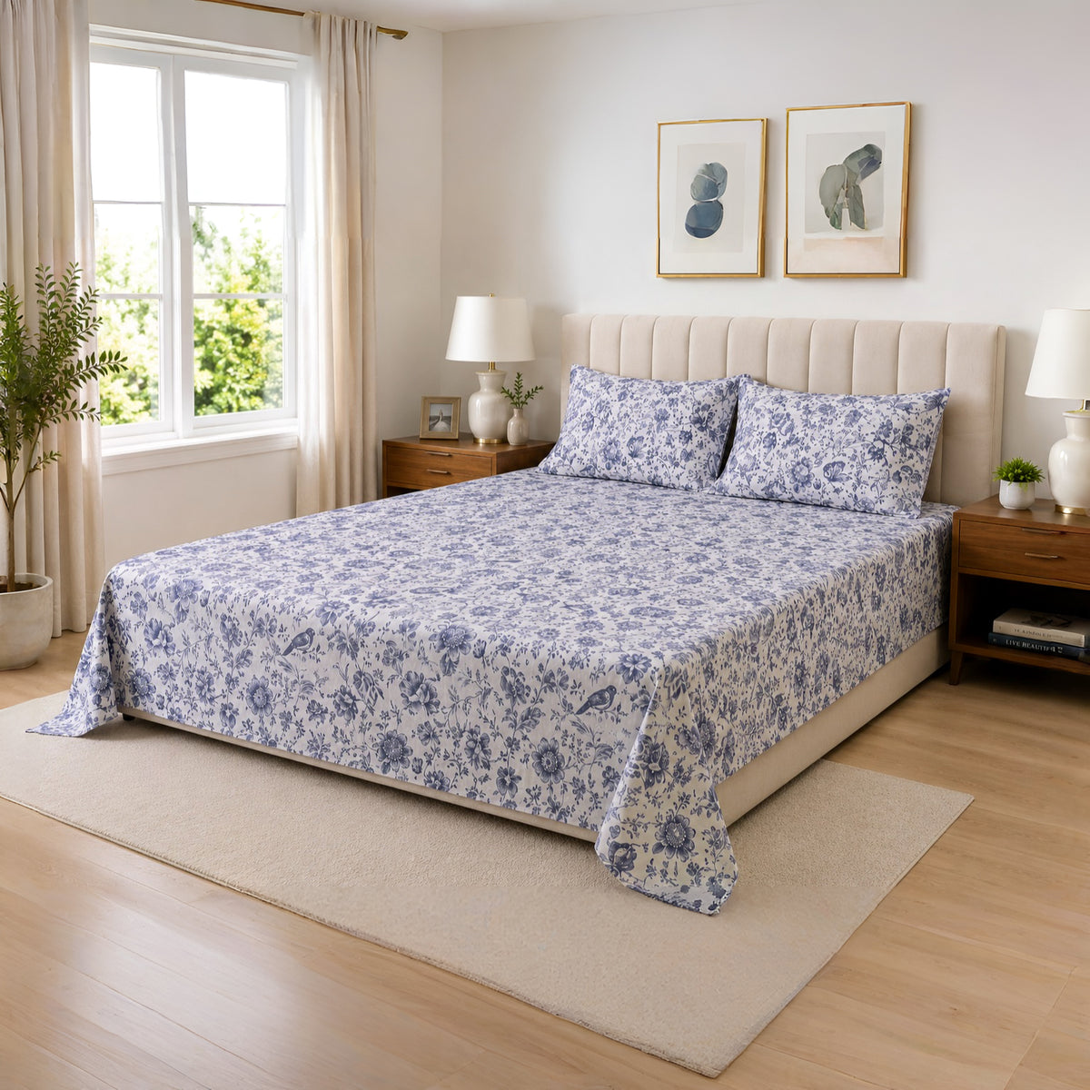 Oriental - Premium Cotton Sateen Bedsheet Set