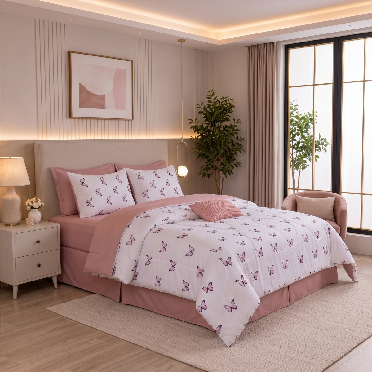 Butterfly Cotton Sateen Duvet Set