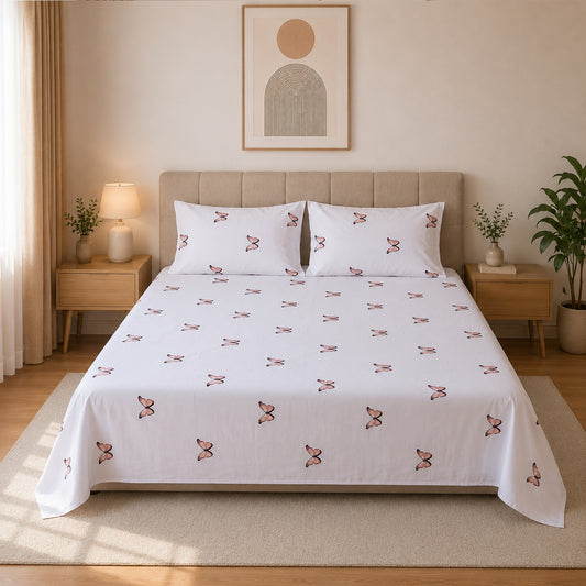 Butterfly - Premium Cotton Sateen Bedsheet Set
