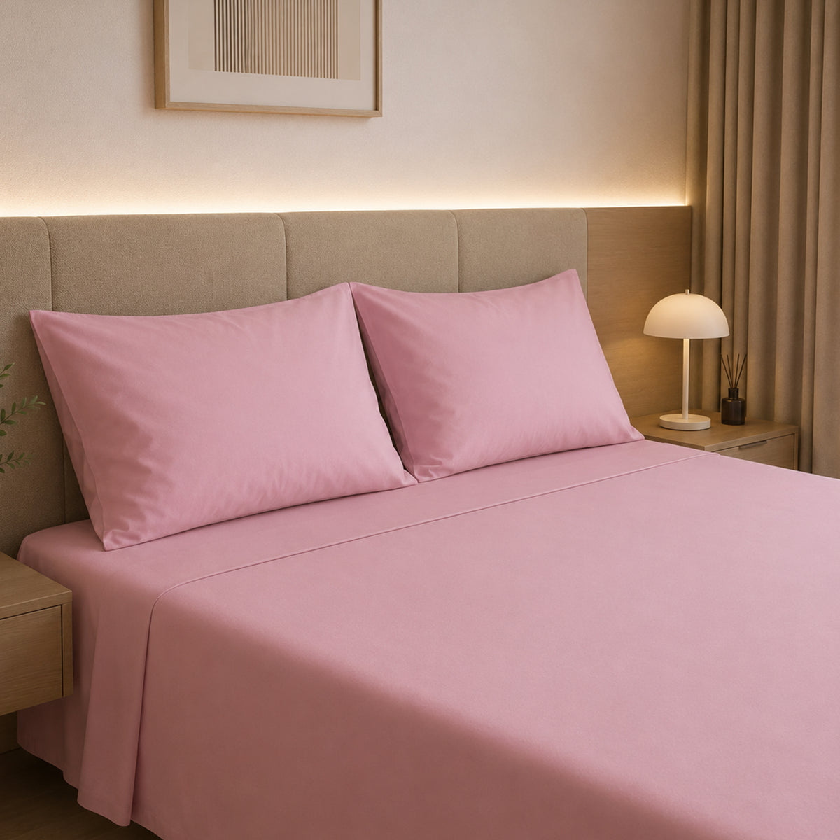 Rose Gold - Cotton Sateen Bedsheet Set
