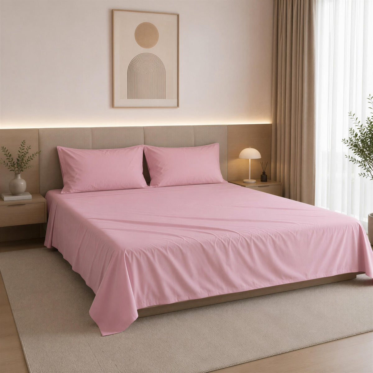Rose Gold - Cotton Sateen Bedsheet Set