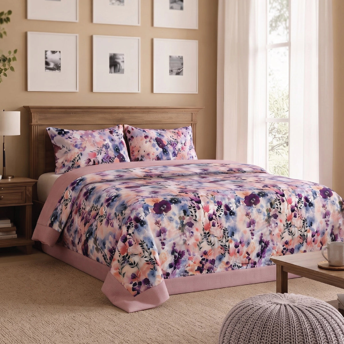 Wisteria - Premium Cotton Sateen 3Pcs Bedsheet Set