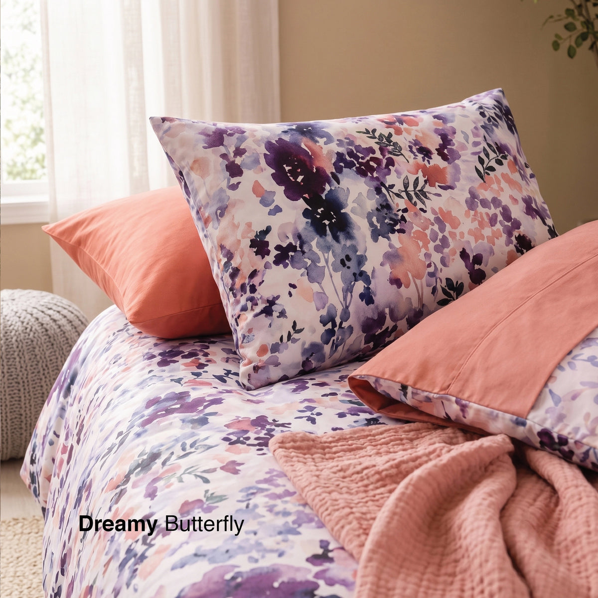Wisteria - Premium Cotton Sateen 3Pcs Bedsheet Set