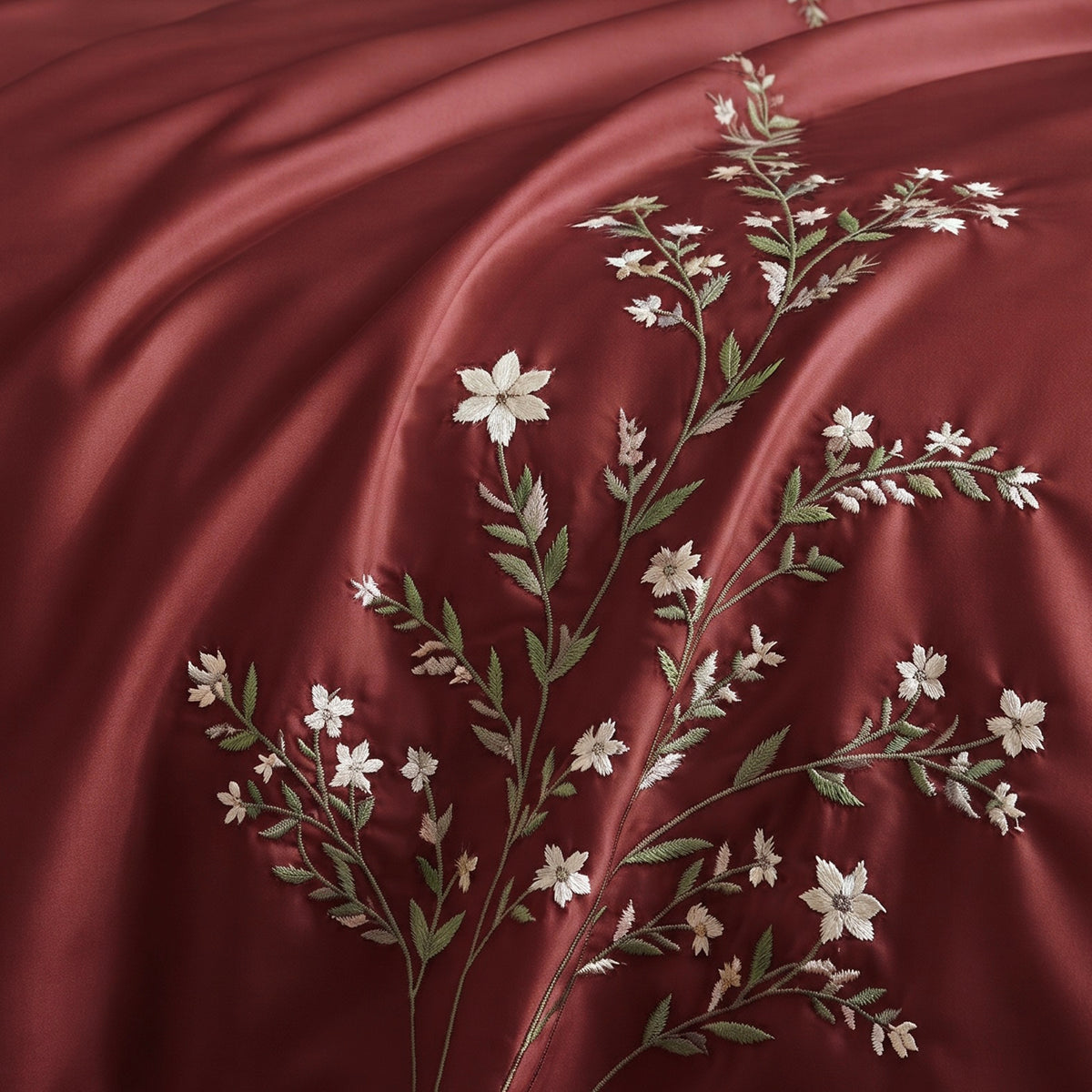 Elegance – Red Bridal Cotton Sateen Duvet Set