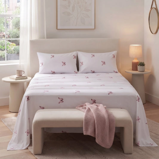 Butterfly - Premium Cotton Sateen Bedsheet Set