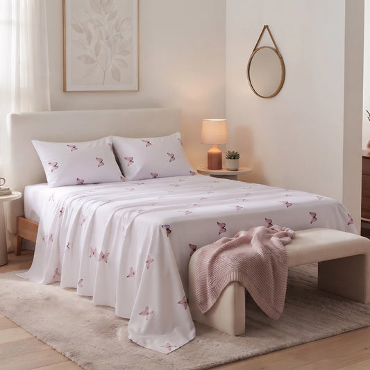 Butterfly - Premium Cotton Sateen Bedsheet Set