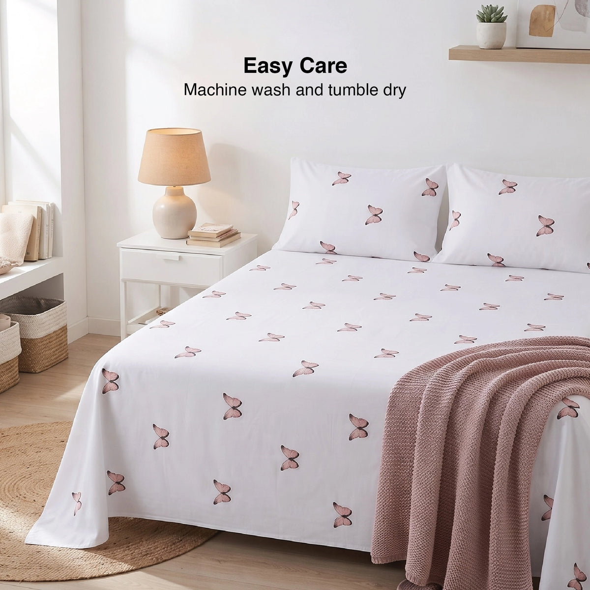 Butterfly - Premium Cotton Sateen Bedsheet Set