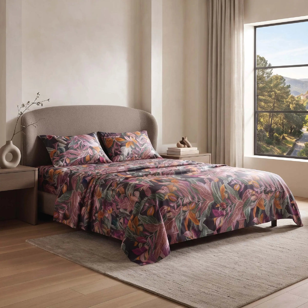 Wildflower - Premium Cotton Sateen 3Pcs Bedsheet Set